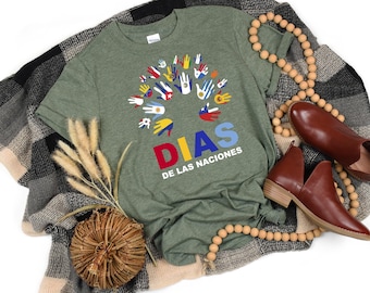 Dias de las Naciones Shirt, Hispanic Shirt, Spanish Shirt, Mexican Shirt, Latina Shirt, Mexico Shirt, Spanish T-Shirt, Spanish, Gift For Her