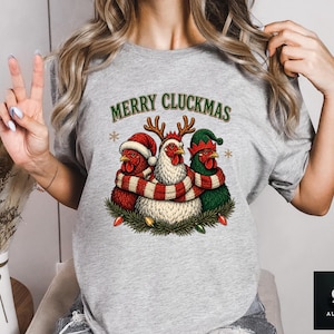 Merry Cluckmas Shirt, Chicken Christmas Tee