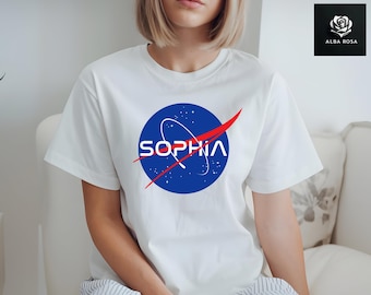 Personalized NASA Logo Inspired Shirt, Custom Space, Sci-Fi Gift, NASA Style Name