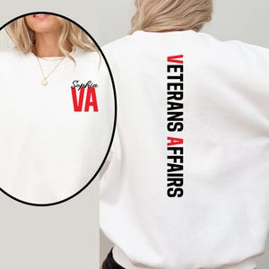 Personalized Veterans Affairs Nurse Sweatshirt, VA Nurse Hoodie Crewneck, Graduation Gift, Appreciation