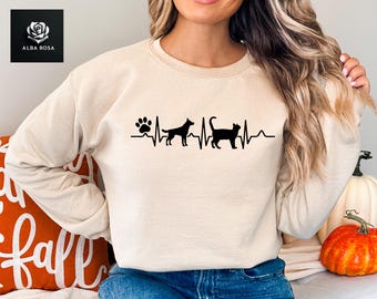 Vet Tech Sweatshirt: Animal Heartbeat, Veterinarian Gift Hoodie