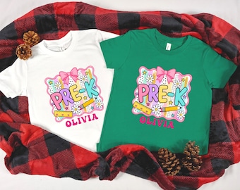 Personalized Pre-K Shirt: Coquette Back to School Tee