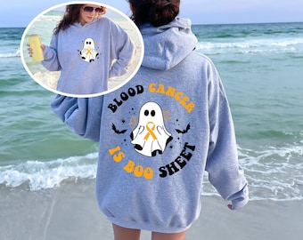 Blood Cancer Is Boo Sheet Crewneck, My Boo-Shit Hoodie, Ghost Ribbon Awareness, Halloween Gift