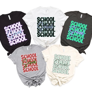 Camiseta escolar personalizada, camiseta de regreso a clases, camiseta con el logotipo de la escuela, camiseta personalizada con la mascota del equipo, camisetas de equipo a juego, camiseta con espíritu escolar
