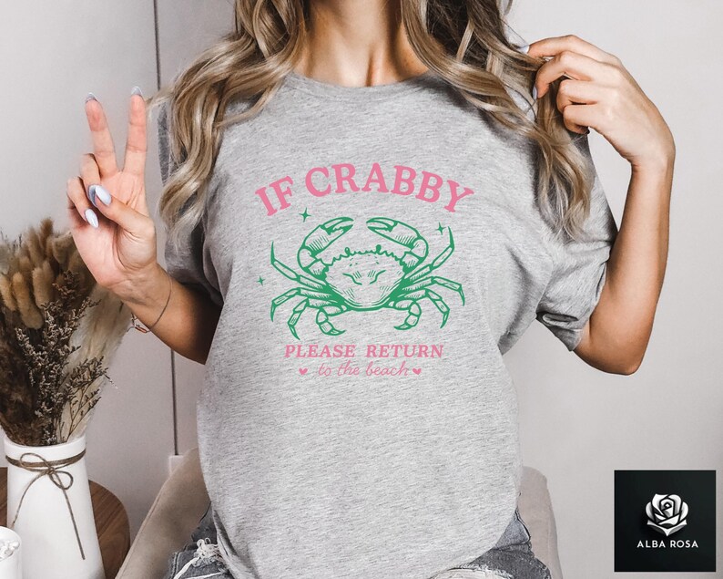 If Crabby Please Return Shirt, Funny Beach Graphic Tee, Return To The Beach Tee, Summer Vacation Shirt, Beach Lover Gift, Summer Lover Tee image 4
