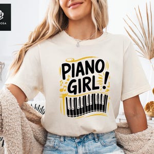 Piano Girl Shirt, Pianist Musician Tee, Piano Player Gift, Music Lover