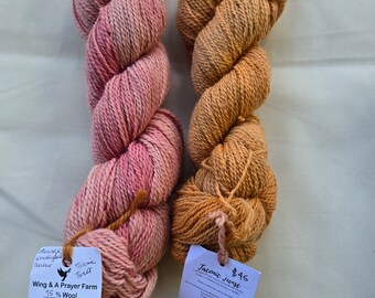 Destash - 2 skeins Wing & A Prayer Farm Taconic Twist Sport Weight Yarn