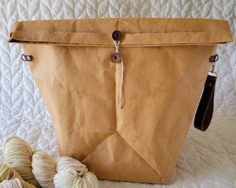 Large Washable Paper Project Bag - Tan