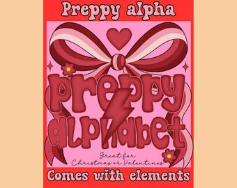 Preppy Alphabet PNG,trendy alpha set,doodle alpha png,Red Coquette Bubble Letters,png alpha,Christmas alpha,valentine's day alpha,hand drawn
