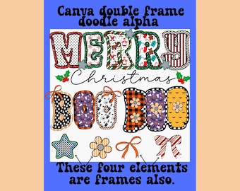 Ramka alfabetu Canva, szablon liter Canva, ramka liter Canva, ramka alfabetu, edytowalne litery Canva, ramki Doodle Alpha, modna ramka Canva