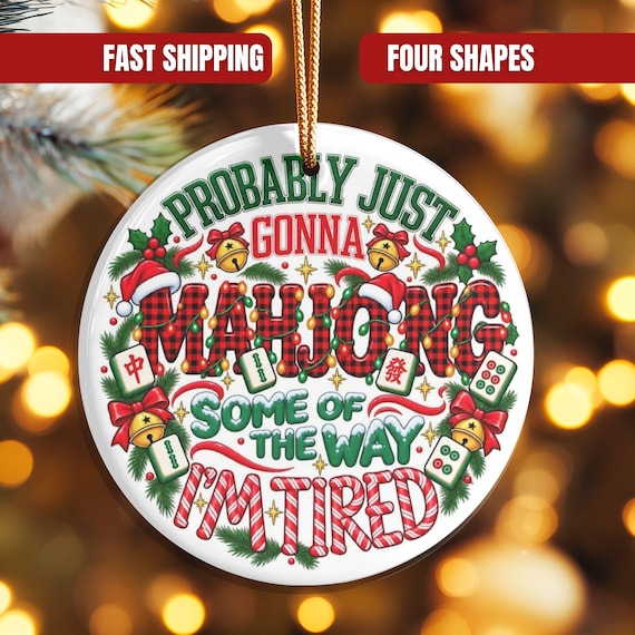 Mahjong Christmas Ornament, Funny Mahjong Group Gift,Christmas Gift Mahjong Club, Mahjong Lover Keepsake,Mahj friend Gift