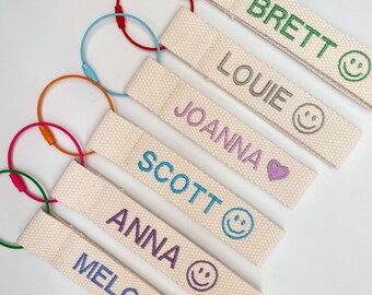 Custom Name Tag, Embroidery name tag, Personalized Luggage tag, Backpack Name Tag, School Name Tag, Diaper Bag Tag, Lunch Box Tag