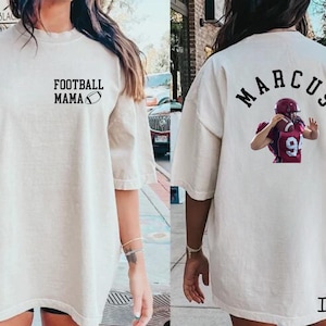 Custom Football Mom Shirt, Custom Photo Football Shirt, Football Team Shirt, Football Lover, Sports Dad Shirt, Football Comfort Colors®