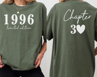 30th Birthday Shirt, 1996 Year Number Shirt,30th birthday gift for her,