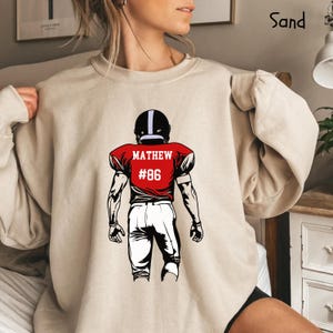 Custom Football Sweatshirt, Name and Number Football Game Day Shirt, Custom Sport Shirt, Personalized Football Mom Shirt, Football Shirt