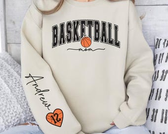 Custom Basketball Mom Sweatshirt, Basketball Game Day, Basketball Team Shirt, Mama Basketball Season