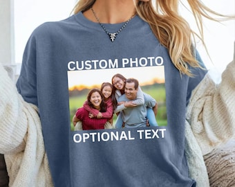 Custom Photo T-Shirt, Personalized Picture Tee, Graphic Logo Shirt