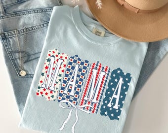 American Mama Comfort Colors Shirt, Patriotic 4th of July Tee