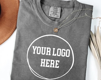 Custom Logo Comfort Colors T-Shirt, Personalized Business Design