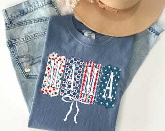 American Mama Comfort Colors Shirt, Patriotic 4th of July Tee