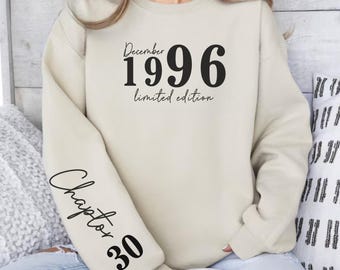 Custom 30th Birthday Sweatshirt, Thirty Birthday Gift
