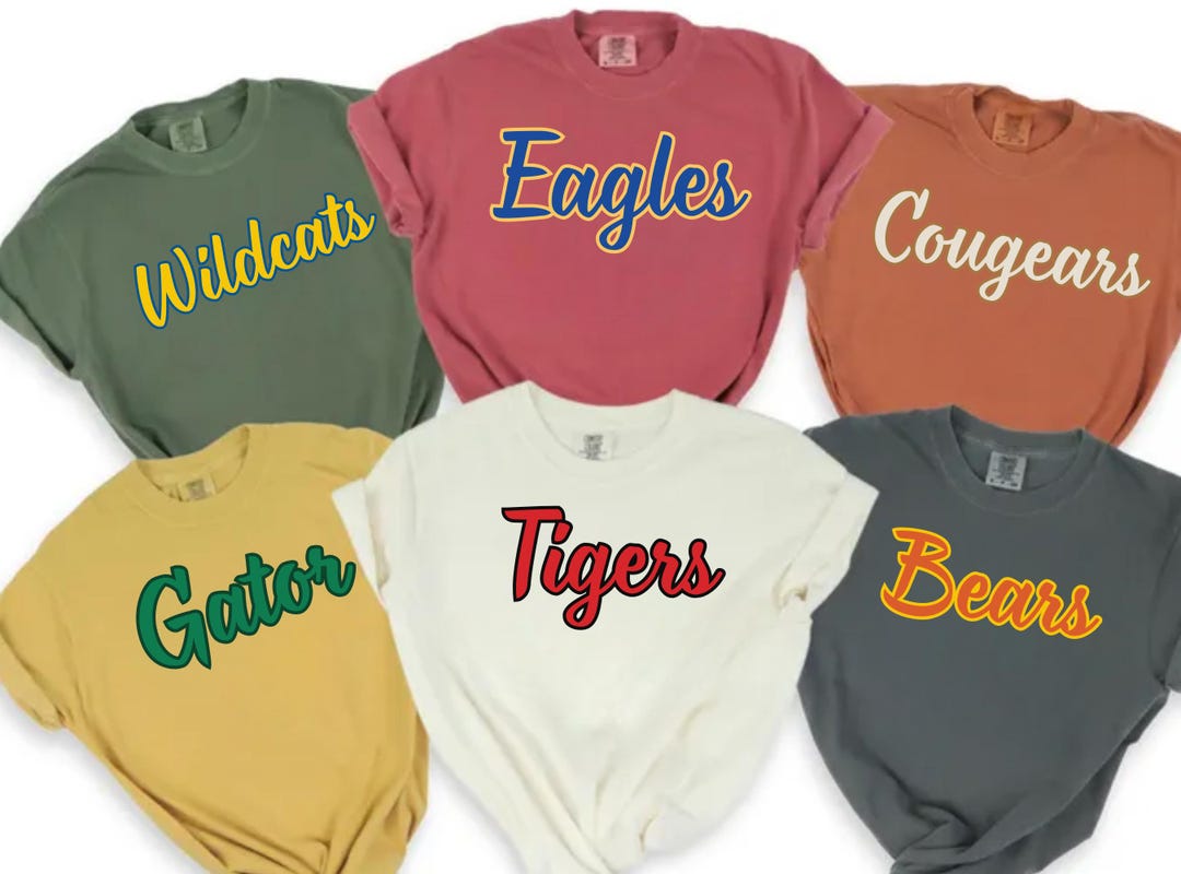 Comfort Colors Mascot Shirt, Custom Team Sport Tee - Etsy
