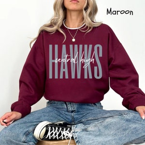 Custom Mascot Sweatshirt, School Name And Team Shirt, School Logo Sweater, Team Mascot Shirt, School Spirit Shirt, Game Day Sweatshirt