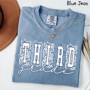 Comfort Colors® Third Grade Teacher Shirt, Toile de Jouy 3rd Grade TShirt, Third Grade Teacher Appreciation Gift, Elementary School T-shirt