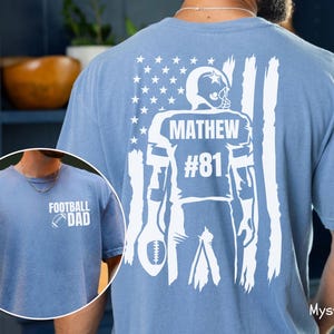 Custom Football Dad Shirt, Name and Number Football Shirt, Football Team Shirt, Football Lover, Sports Dad Shirt, Football Comfort Colors®