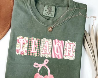Comfort Colors Floral Teacher Shirt, Springtime Graduation, Appreciation