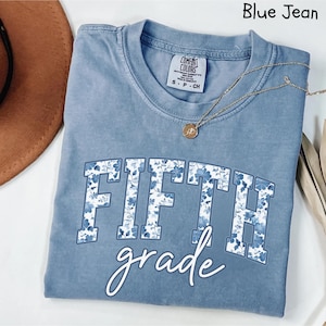 Comfort Colors Shirt, Fifth Grade Teacher Shirt, Toile De Jouy 5th Grade Shirt, Fifth Grade Teacher Appreciation Gift, Cute Teacher Shirt