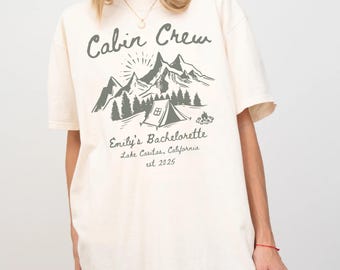 Custom Cabin Crew Bachelorette Party Shirt, Mountain Camp Theme