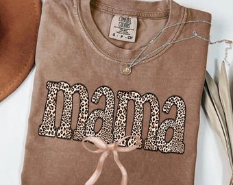 Comfort Colors Leopard Mama Shirt, Retro Mom Tee