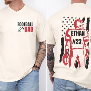 Custom Football Dad Shirt, Name and Number Football Shirt, Football Team Shirt, Football Lover, Sports Dad Shirt, Football Comfort Colors®