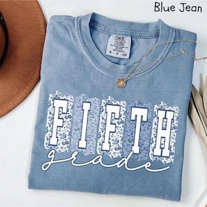 Comfort Colors® Fifth Grade Teacher Shirt, Toile de Jouy 5th Grade TShirt, Fifth Grade Teacher Appreciation Gift, Elementary School T-shirt