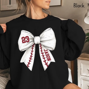 Custom Baseball Sweatshirt, Baseball Mom Shirt, Baseball Game Day Shirt, Baseball Season Shirt, Baseball Bow Shirt, Baseball Mama Shirt