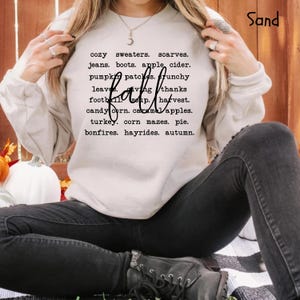 Fall Words Sweatshirt, Fall Shirt, Fall Sweatshirt for Women, Hello Fall Crewneck, Autumn Sweatshirt, Thanksgiving Shirt, Fall Graphic Tee