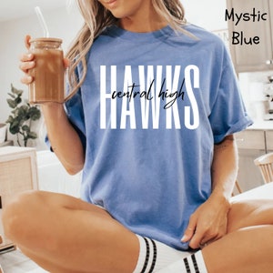 Custom Mascot Shirt, Comfort Colors School Name and Team Shirt, School Logo Shirt Team Mascot Shirt School Tee School Spirit Shirt, Game Day