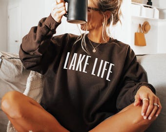 Lake Life Sweatshirt, Camping Vacation Outfit