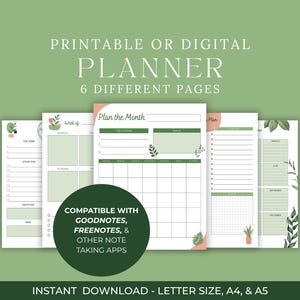Digital planner bundle, Minimal, Boho, Printable, GoodNotes compatible, Daily, Weekly, Monthly Planner