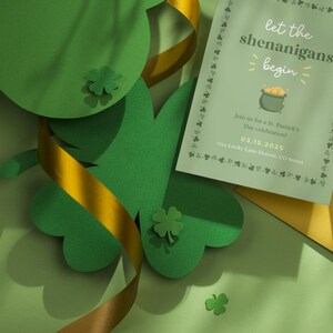 St. Patrick’s Day Shenanigans Invitation | Canva Template | Editable Invite | Digital Download