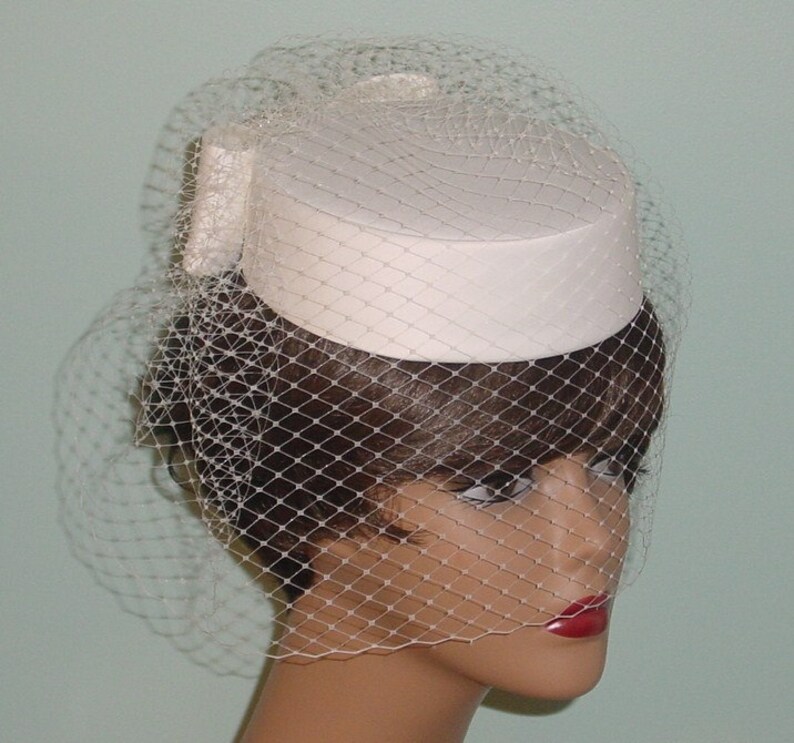 Elegant Satin Pillbox Wedding Hat Made to Order Etsy