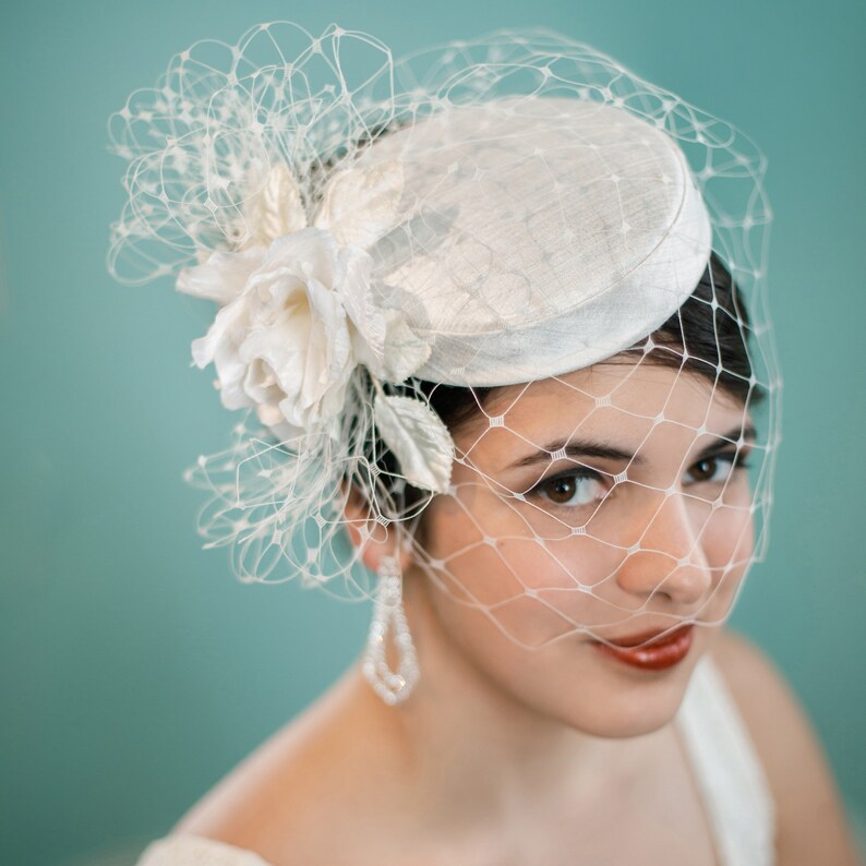 Elegant Pillbox Wedding Hat Made to Order Ivory Etsy