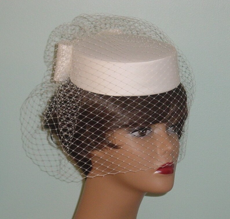 Elegant Satin Pillbox Wedding Hat Made to Order Etsy