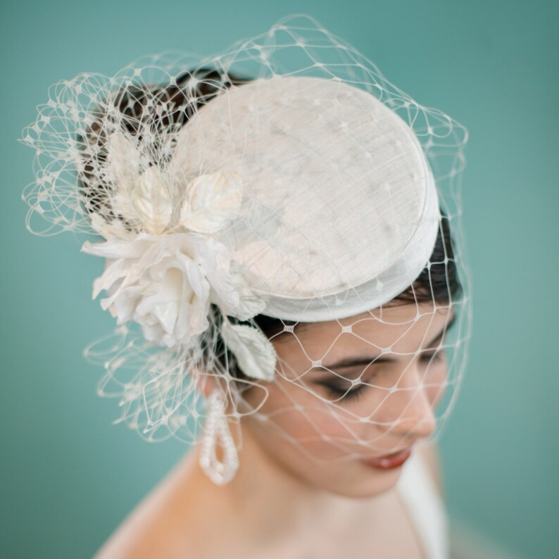 Elegant Pillbox Wedding Hat Made to Order Ivory Etsy