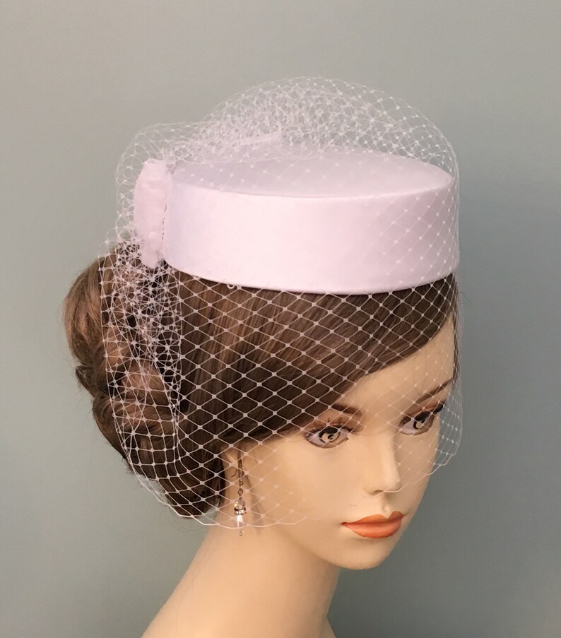 Jackie Pillbox Wedding Hat Bridal Hat Made to Order Etsy