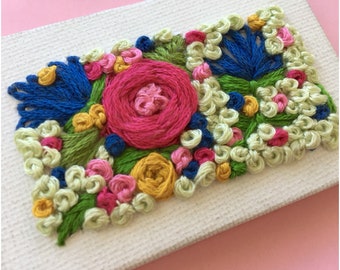 Pink & Blue Flower Embroidery