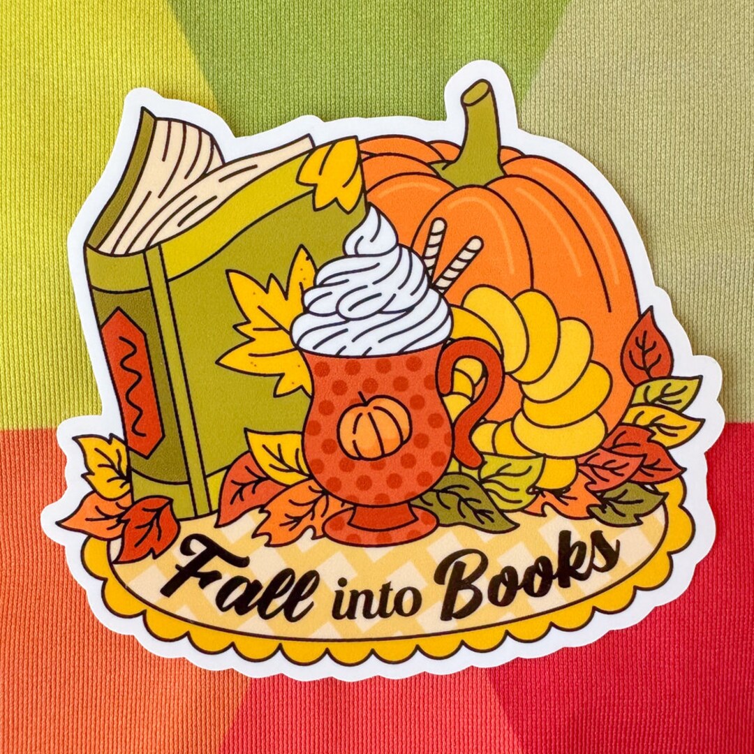 Fall Into Books - Vinyl Sticker - Etsy