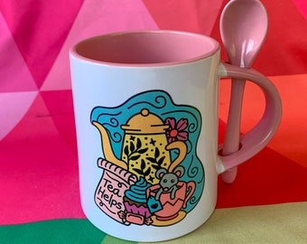I Love Books - Ceramic Mug & Spoon