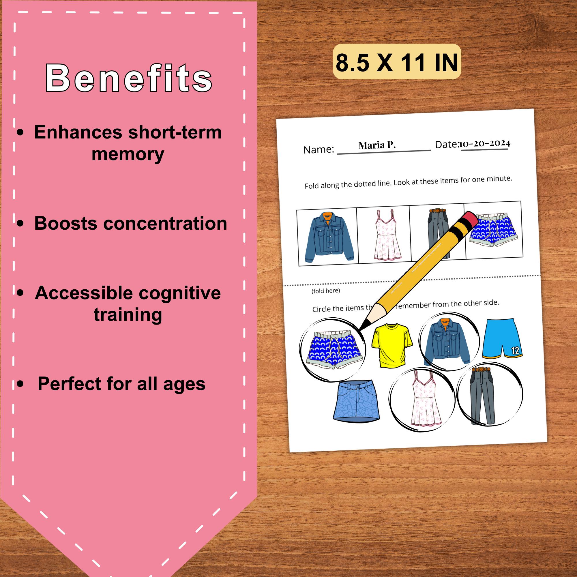 Memory Exercise Worksheet Dementia Activities Cognitive Exercise Memory ...